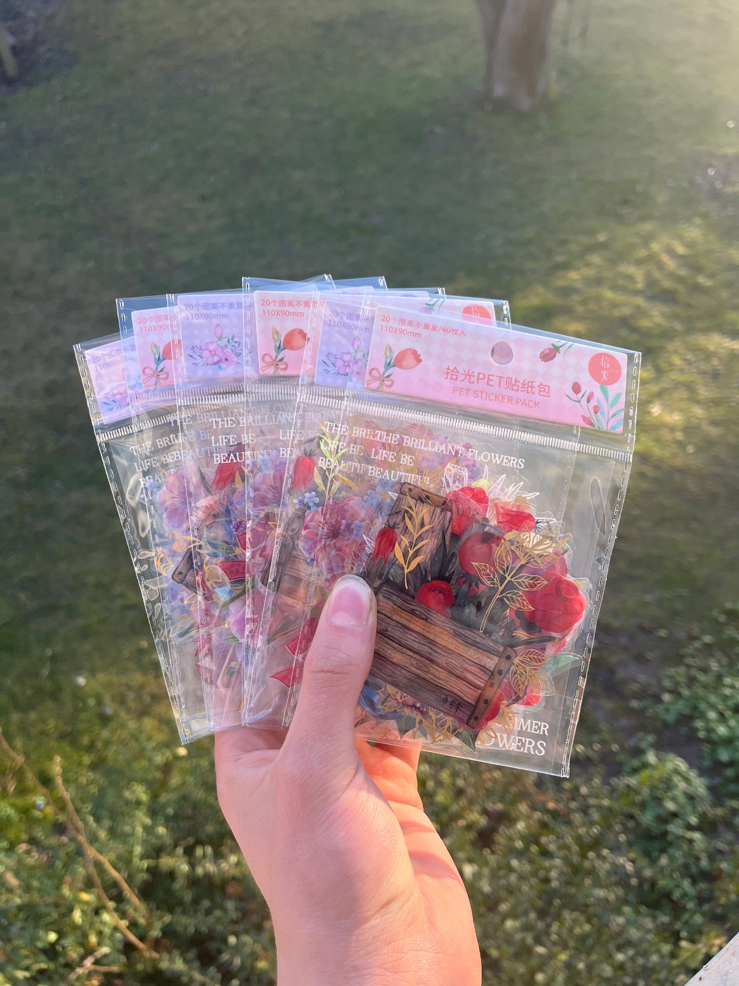 LIMITED EDITION Violet and Farmer's rose floral sticker packs